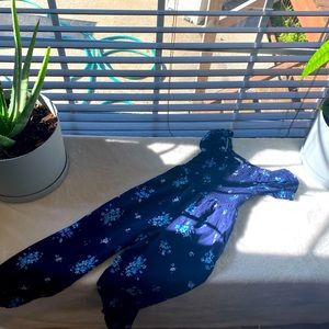 Blue floral jumpsuit